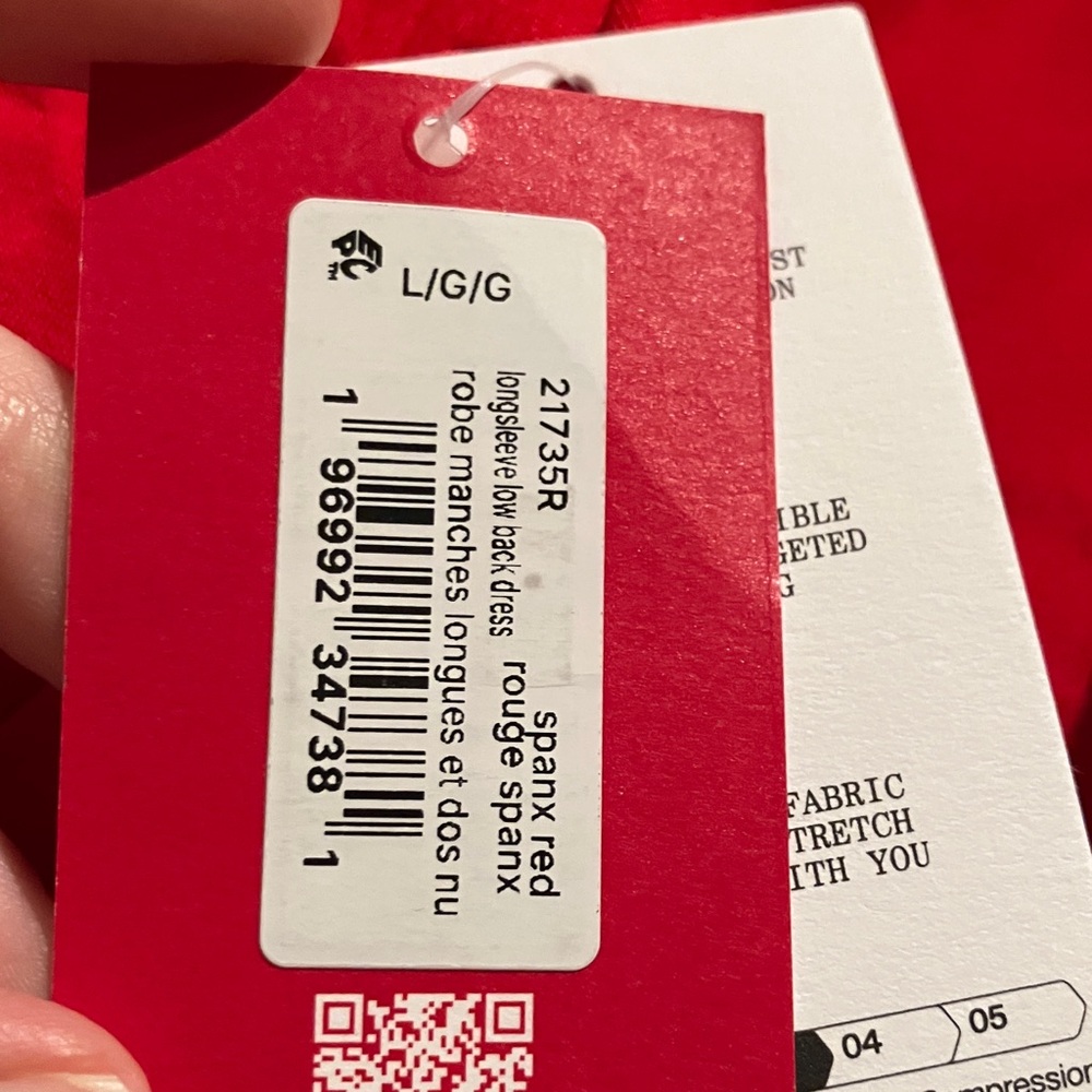 SPANX Red Long Sleeve Ponte Dress NWT - Picture 4 of 6